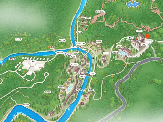 龙华山办事处结合景区手绘地图智慧导览和720全景技术，可以让景区更加“动”起来，为游客提供更加身临其境的导览体验。